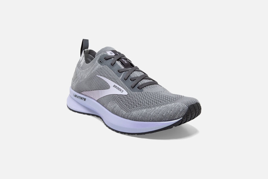 Brooks Israel Levitate 4 Road Running Shoes Womens - Grey/Purple - KTM-416509